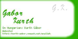 gabor kurth business card